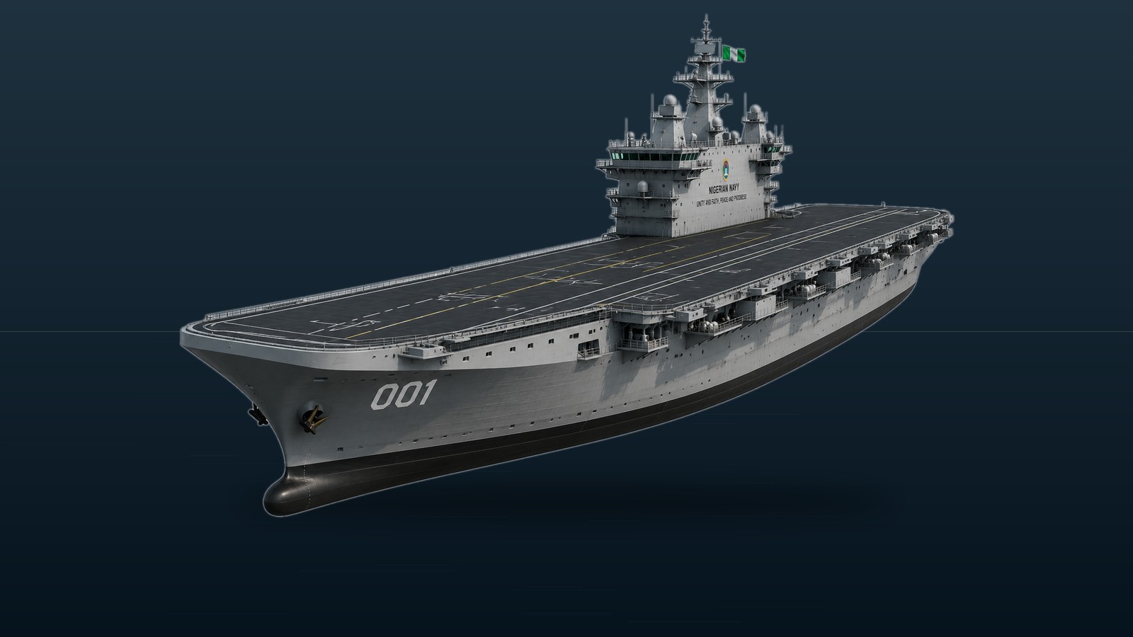 Aircraft carrier at sea, Nigerian Navy